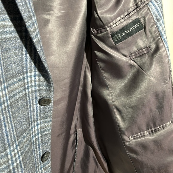 JB Britches Grey & Navy plaid Sport Coat - Picture 3 of 6